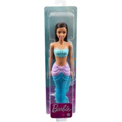 Muñeca Barbie Fantasía Sirena Aleta azul pelo liso moreno y largo Mattel HGR07 edad +3años