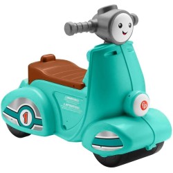 Fisher-Price Ríe y Aprende Moto Scooter Juguete correpasillos con Sonidos, bebés +1 año, Mattel HMV76