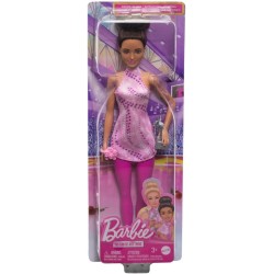 Muñeca Barbie Tú puedes ser Patinadora sobre hielo morena con accesorios, +3 años Mattel HRG37