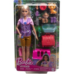 Muñeca Barbie Tú puedes ser Rescatadora y cuidadora de animales y accesorios, +3 años HRG50