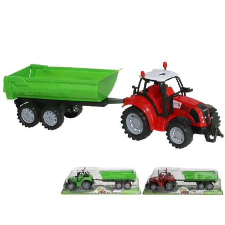 Tractor juguete con remolque 36cm edad +3 años color surtido longitud aproximada 35cm
