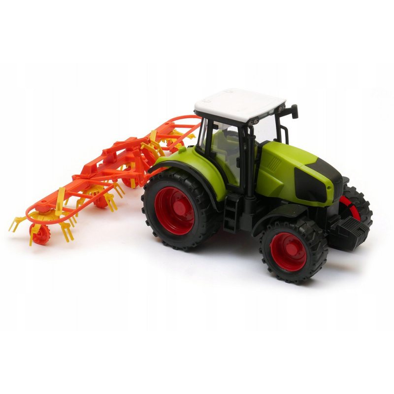 Tractor juguete con remolque carrusel de rastrillo color surtido edad +3 años longitud aprox 33cm