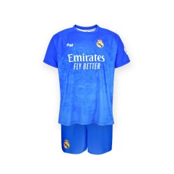 Conjunto Portero Courtois Primera Equipación Infantil del Real Madrid réplica Producto Oficial camiseta pantalón