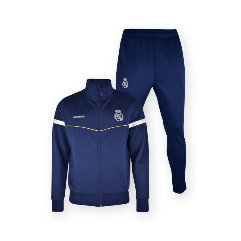 Chándal Real Madrid dos piezas chaqueta y pantalón azul Navy gold tallas infantil producto oficial