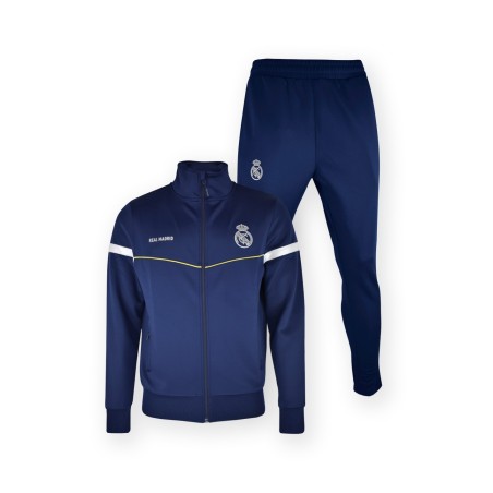 Chándal Real Madrid dos piezas chaqueta y pantalón azul Navy gold tallas infantil producto oficial