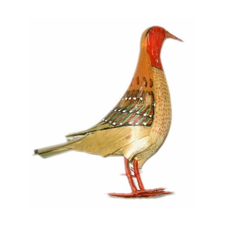 Pájaro de esparto cuello rojo