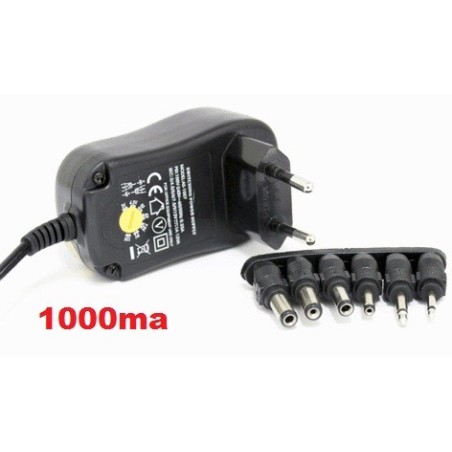 Cargador universal adaptador con selector rotativo 1000MA de AC220V a DC 3 A 12V